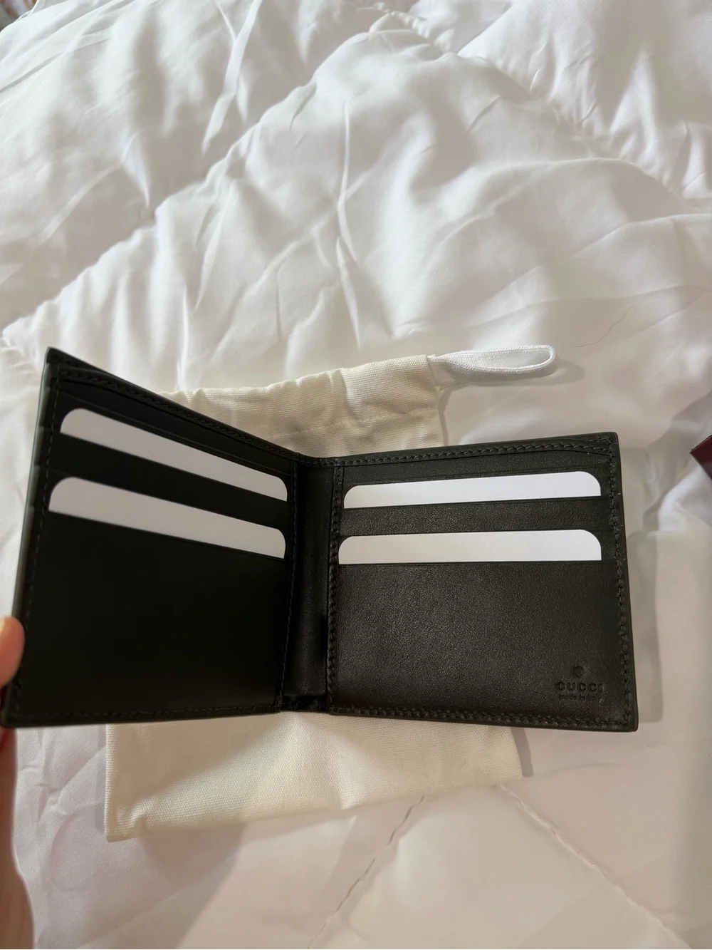 Gucci Dark Green GG Canvas Bifold Wallet